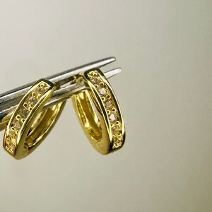 925 Vermeil CZ Huggie Hoops
